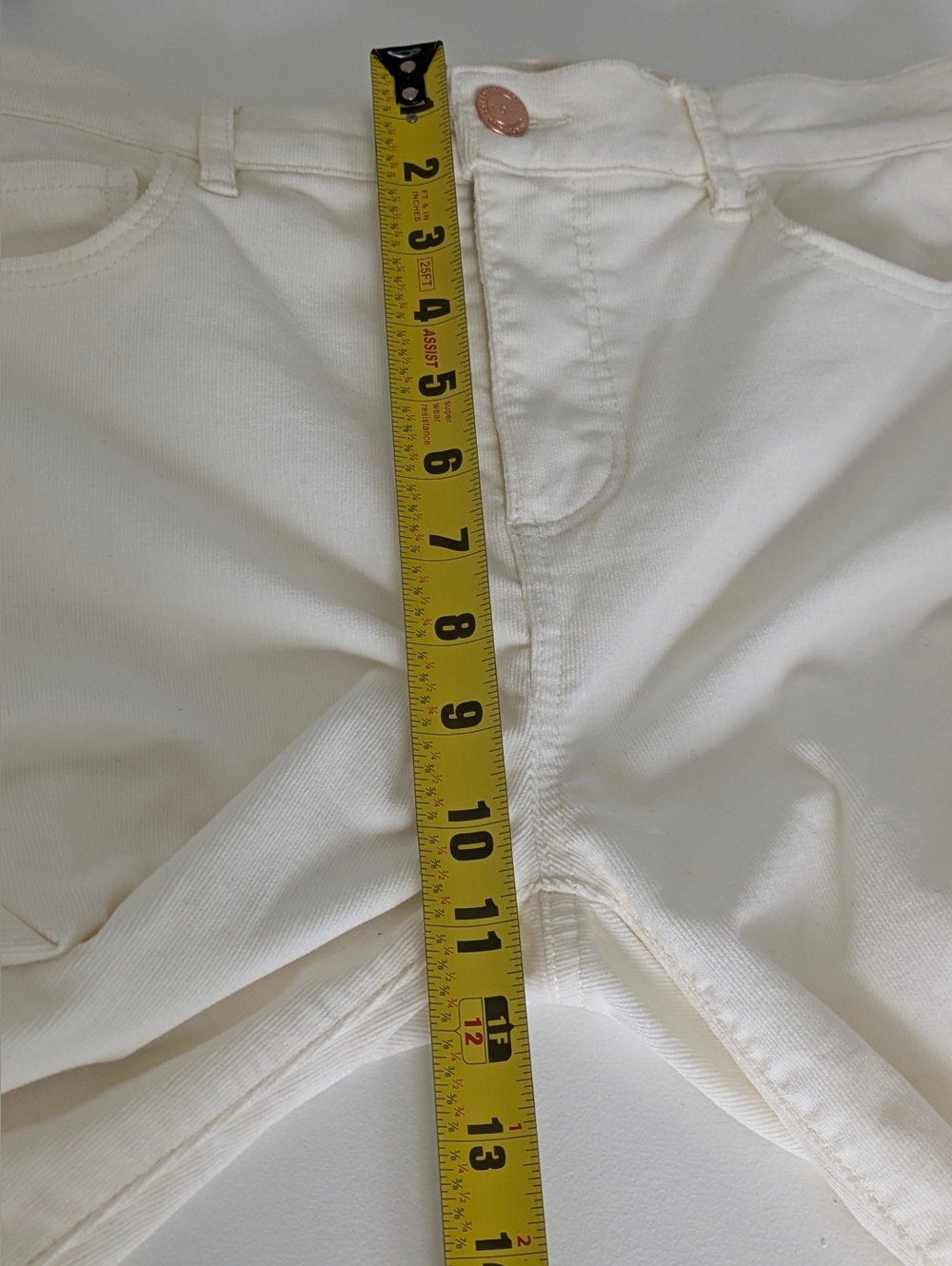 LOFT Women's High Waist Skinny Corduroy Pants Size 27/4 Off White Cream New - Picture 13 of 15